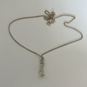 Clear Silver and Gold Gemstone Necklace